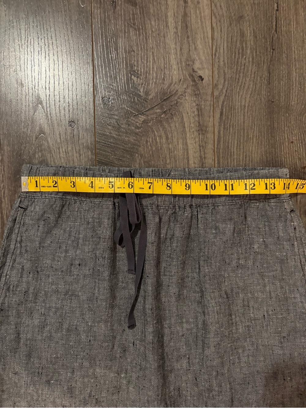 Max Studio linen maxi skirt side slits pockets drawstring waist - Picture 11 of 16